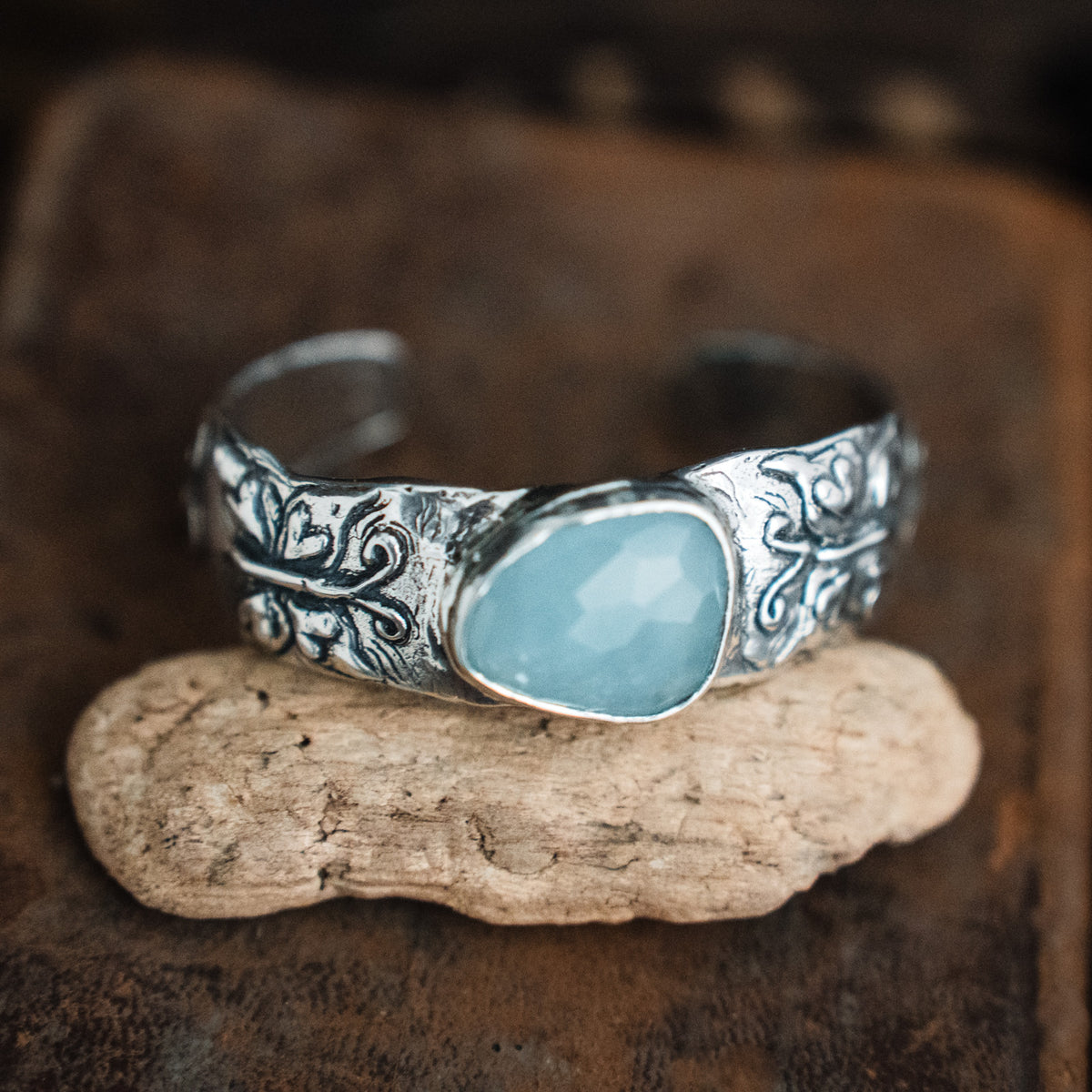 Wings to Fly Aquamarine Cuff