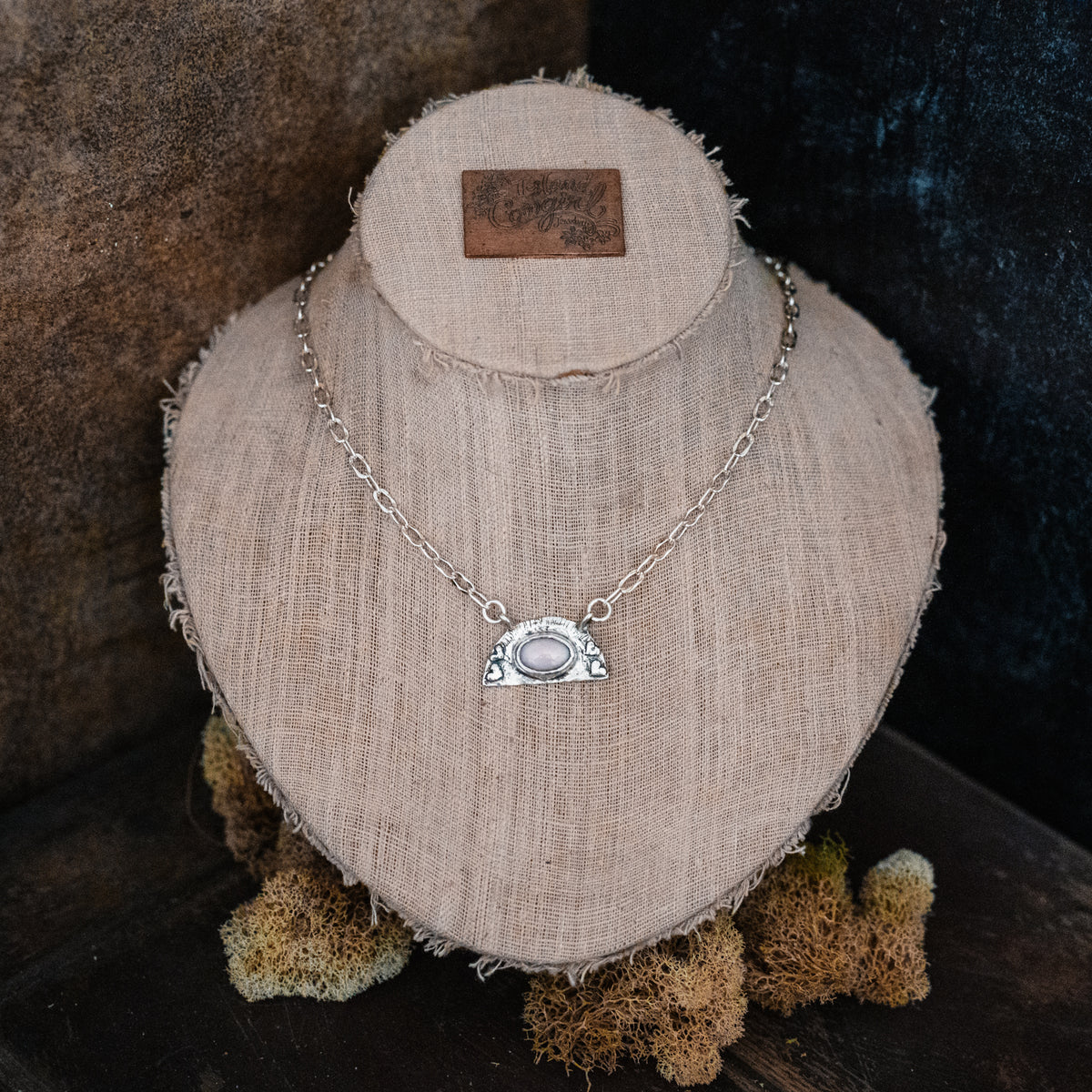 Wishing Heart Pink Opal Necklace