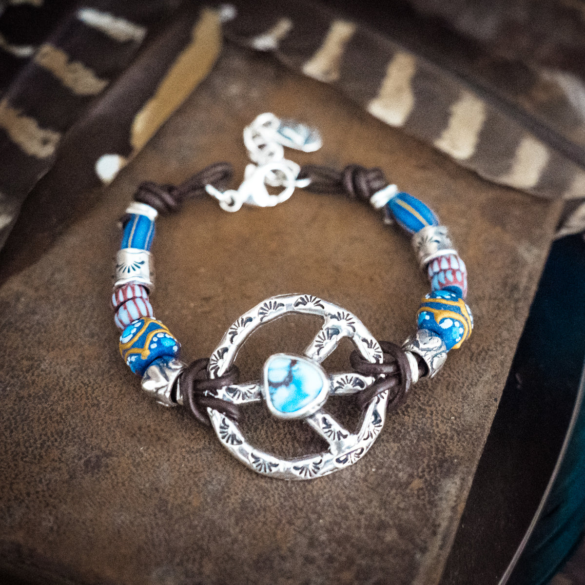 Woodstock African Trade Bead Bracelet