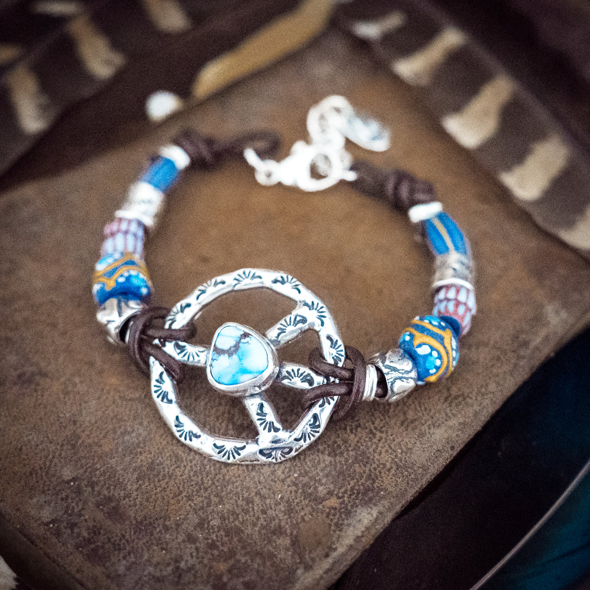 Woodstock African Trade Bead Bracelet