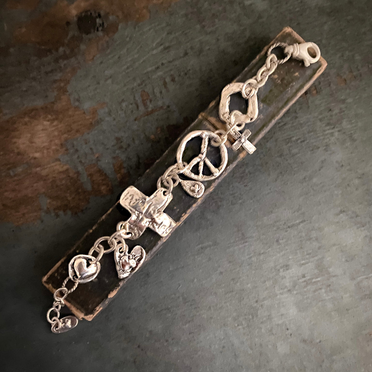 sterling silver charm bracelet