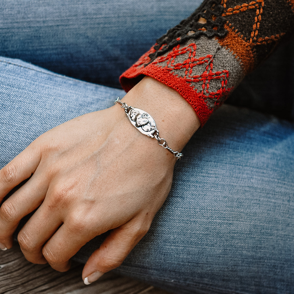 silver heart bracelet