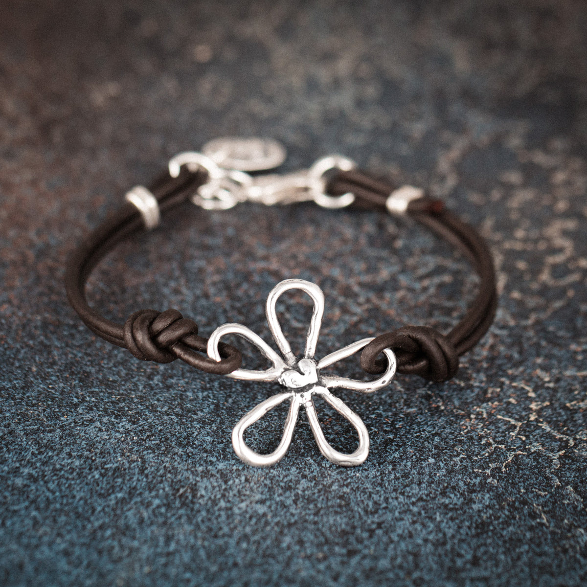flower leather bracelet