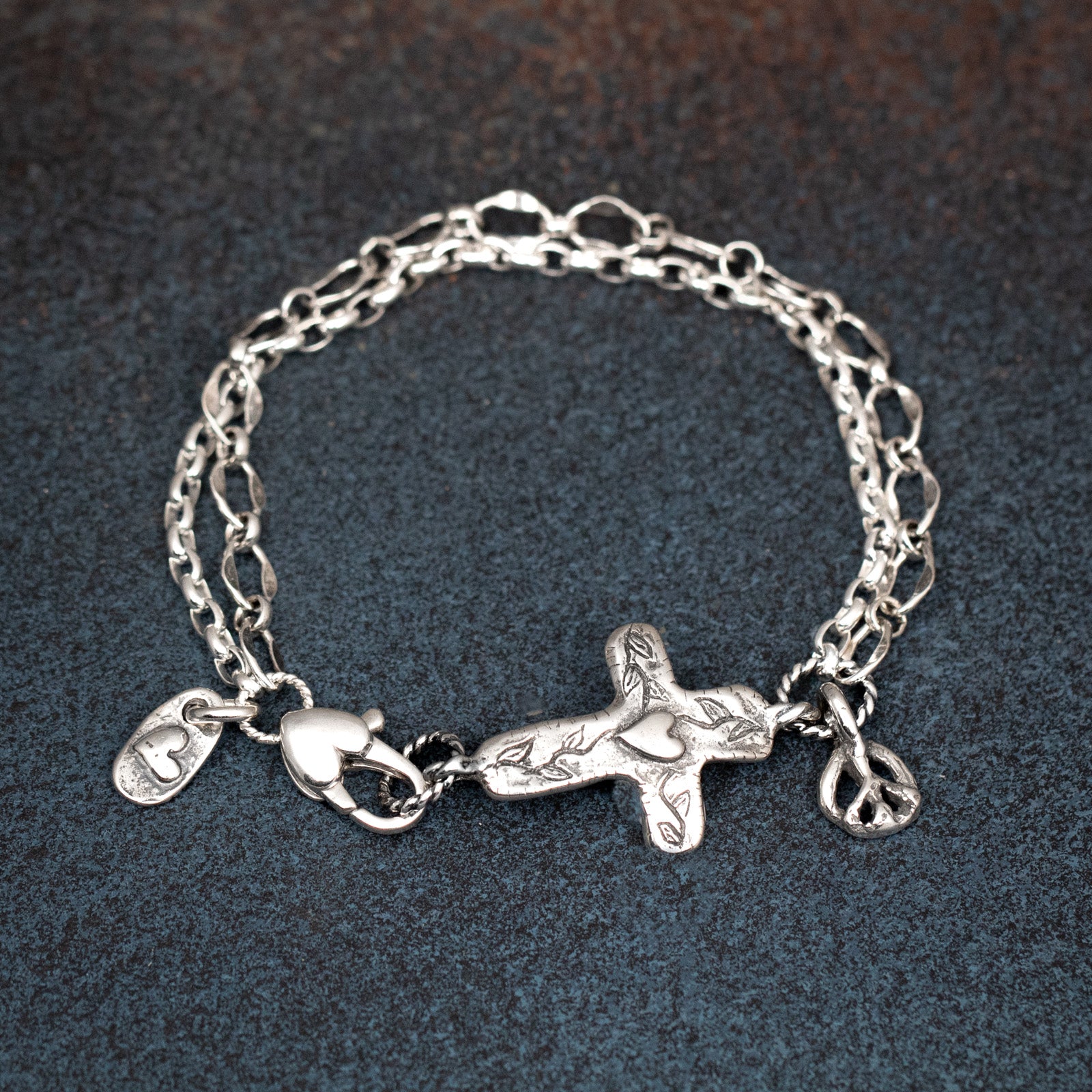silver cross bracelet