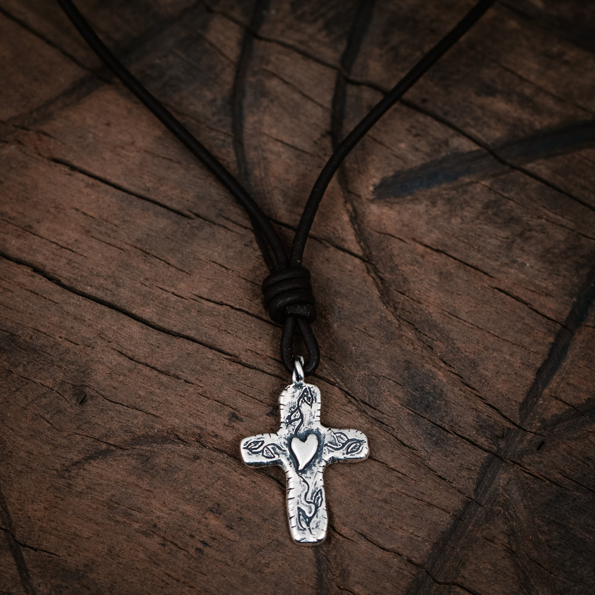 cross leather necklace