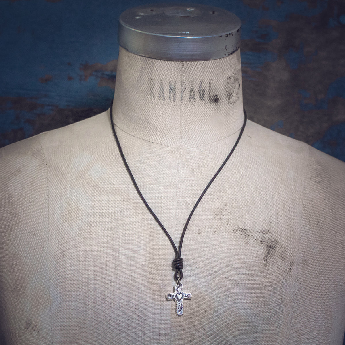 cross leather necklace