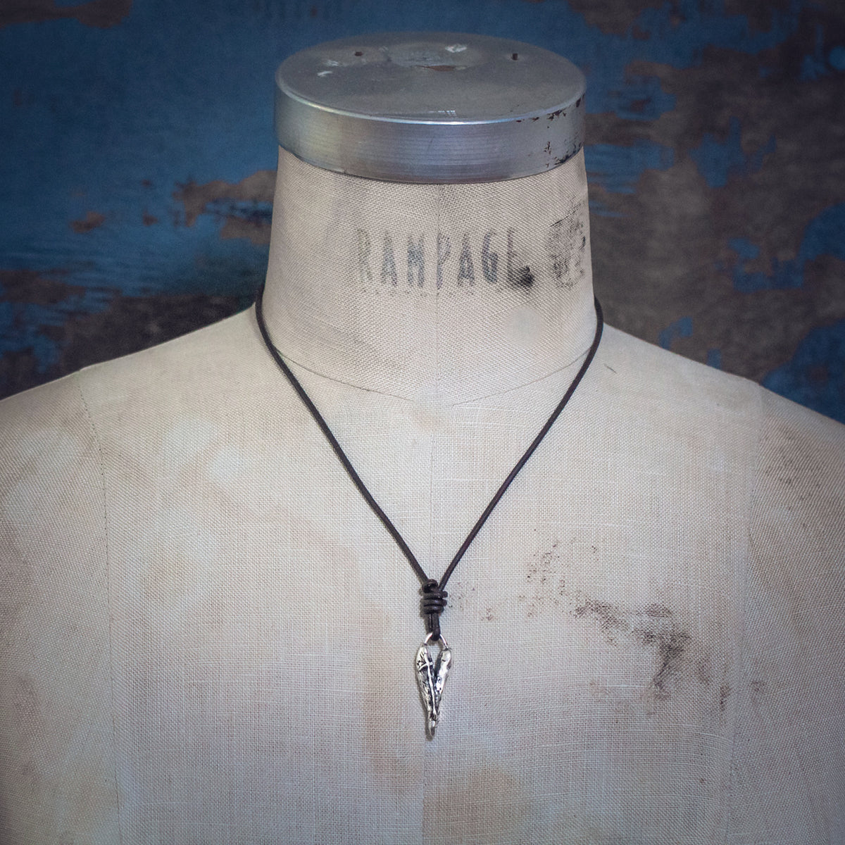 heart pendant leather necklace