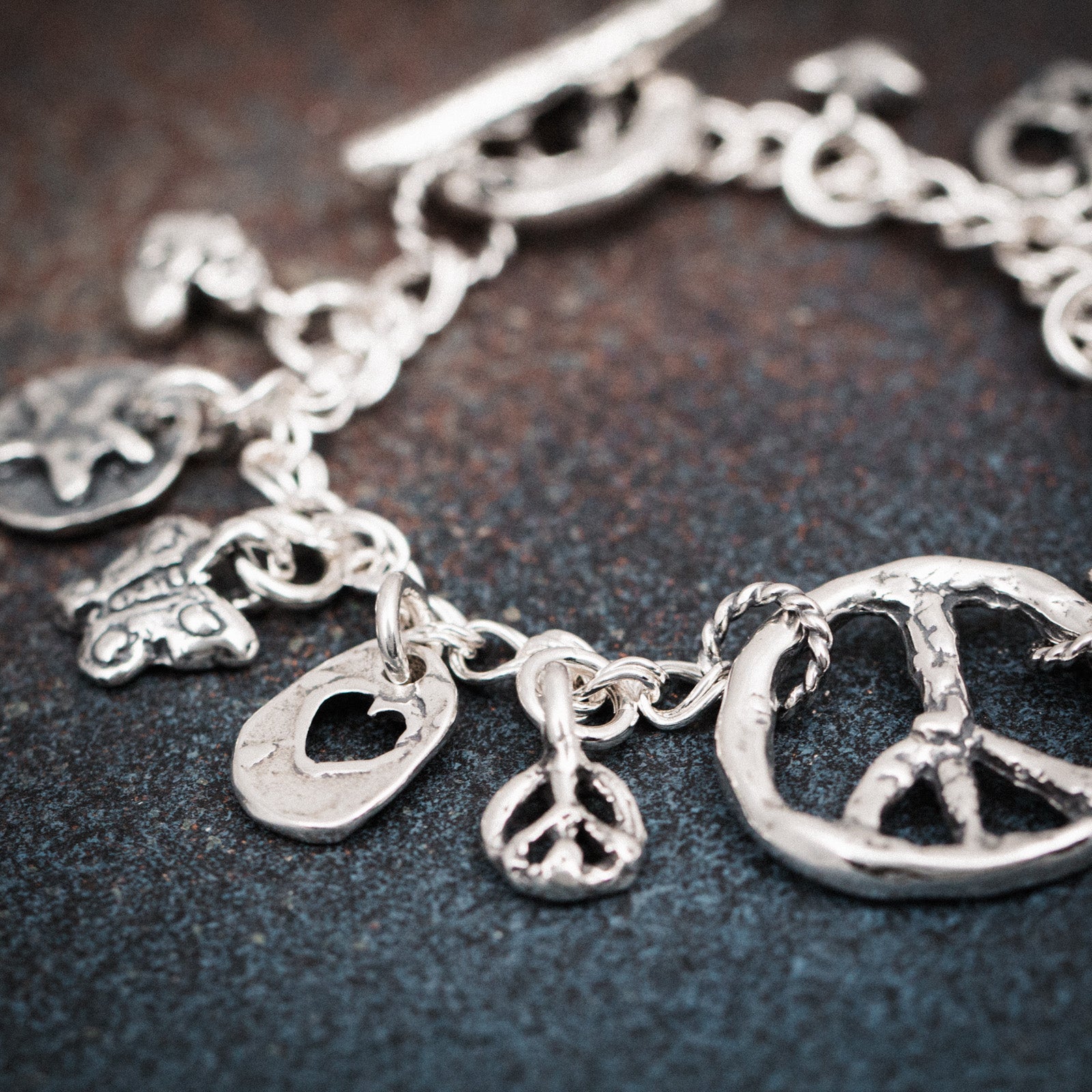 peace sign charm bracelet