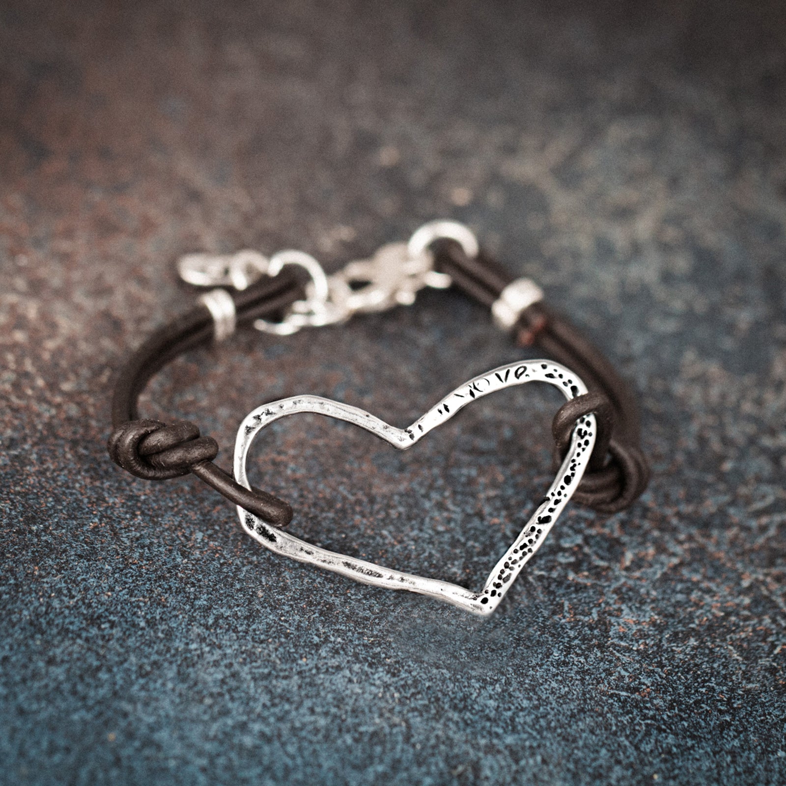 leather heart bracelet