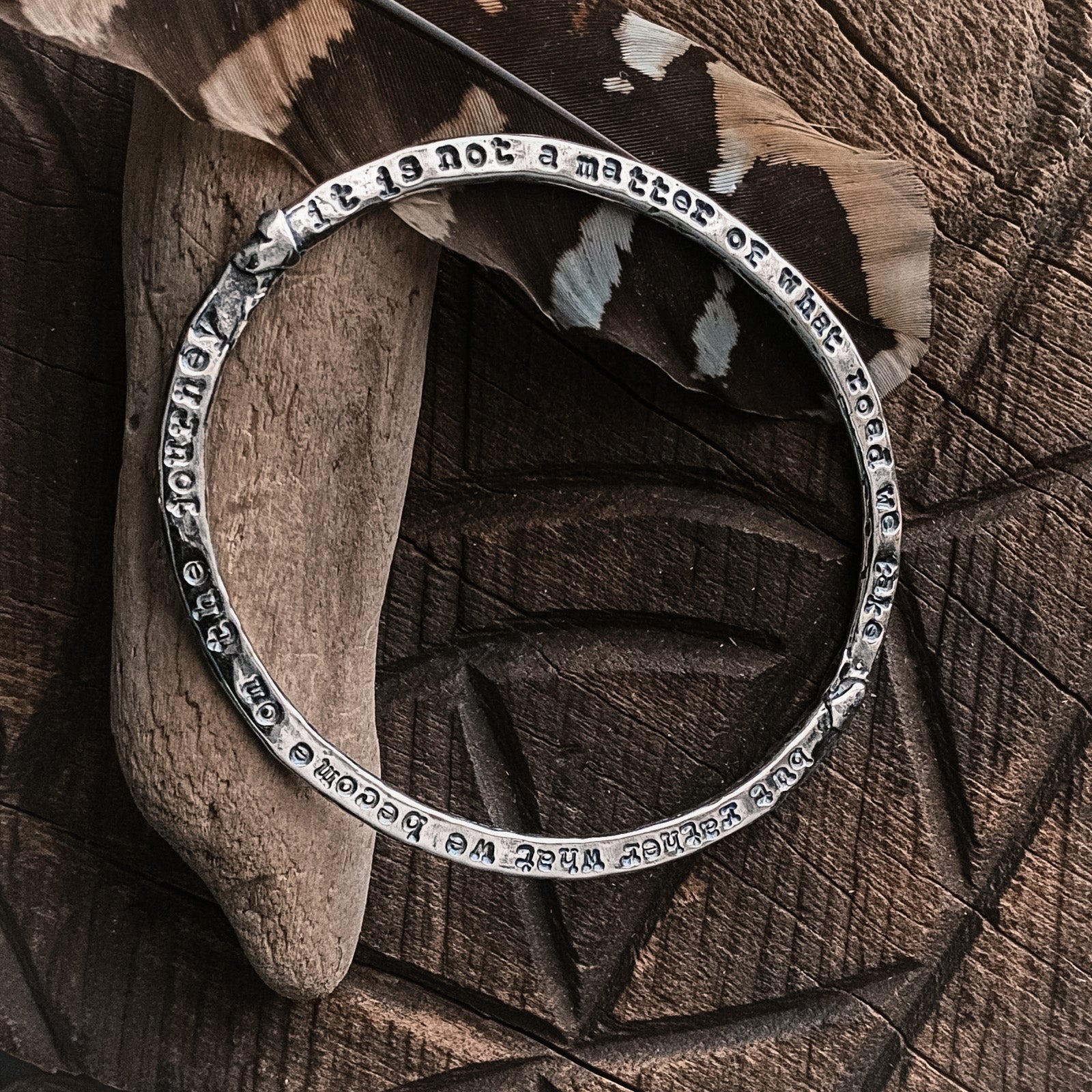 inspirational sterling silver bangle