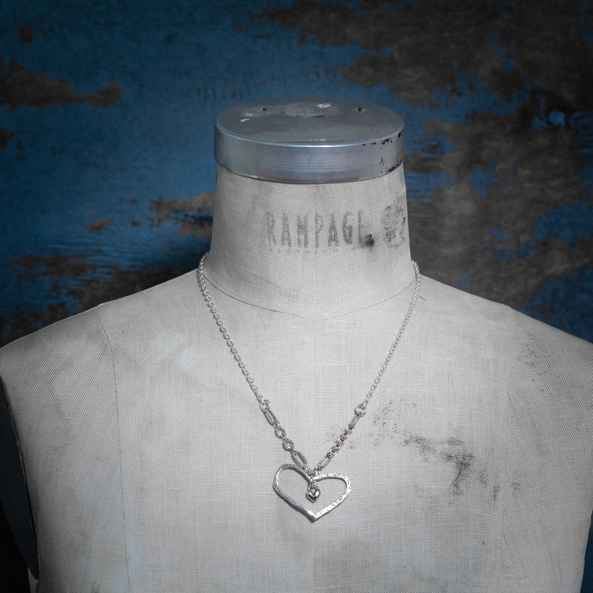 heart charm silver necklace