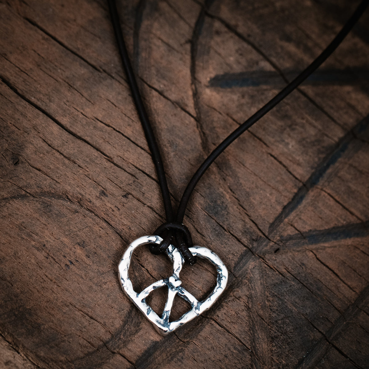 heart peace sign necklace