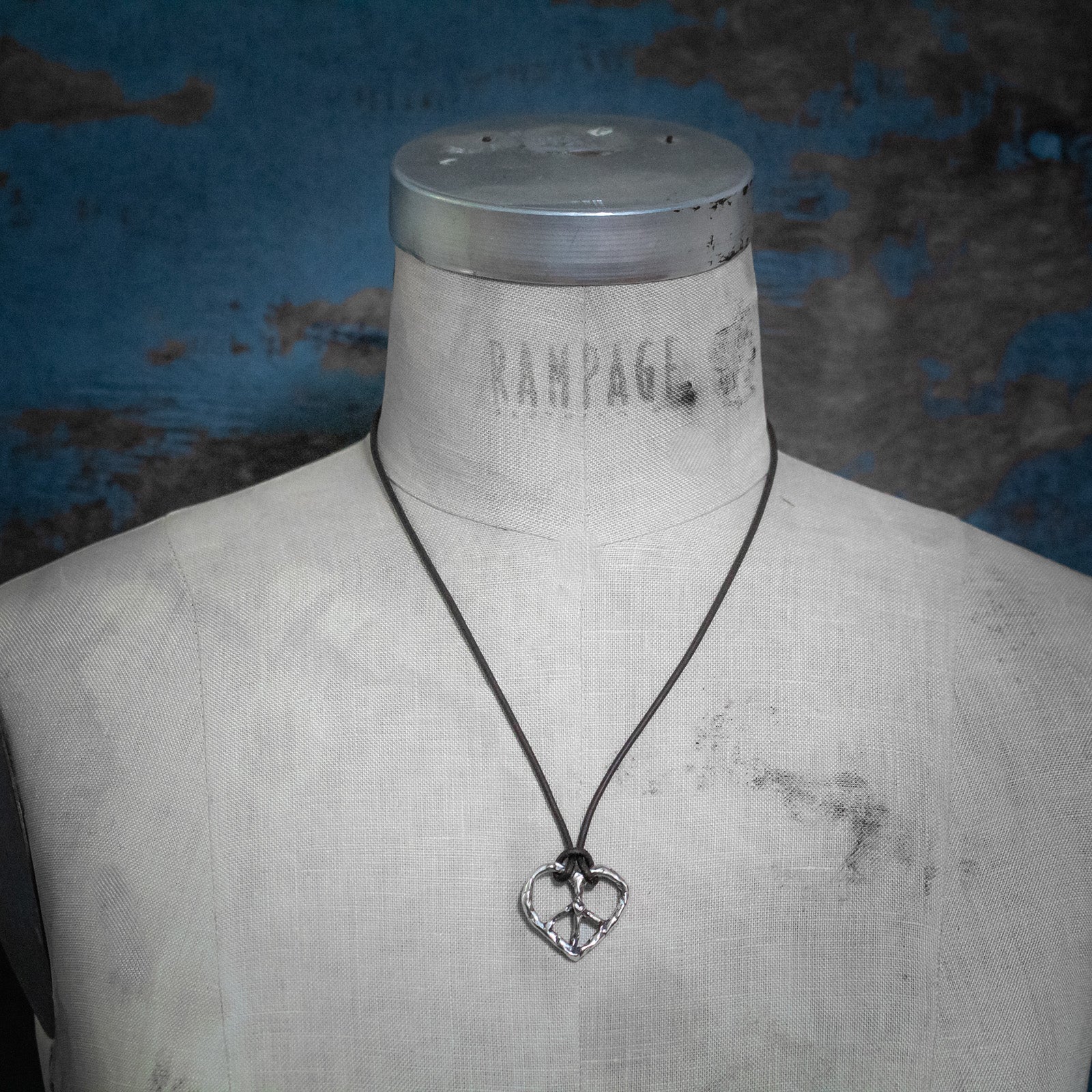thumbnail image 2 of Hippie Anti-War Peace Sign Love Charm On 22" 925 Sterling Silver Plated Necklace 2 of 6