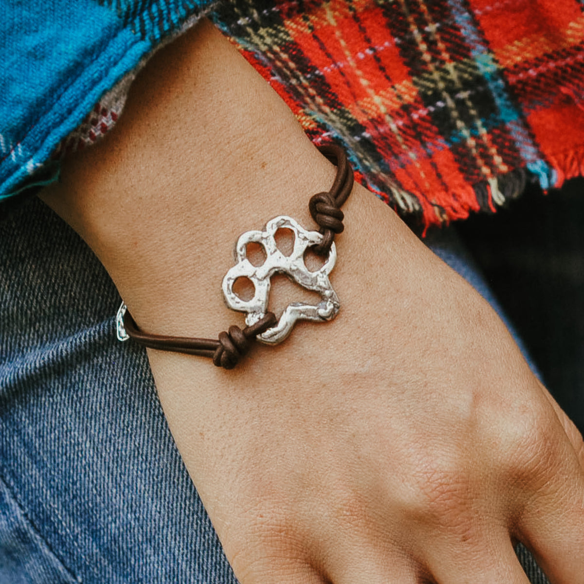 leather puppy paw bracelet