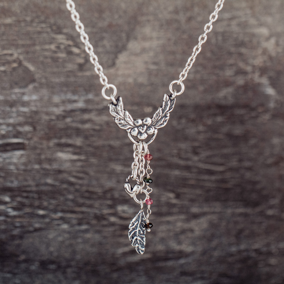 silver flower necklace