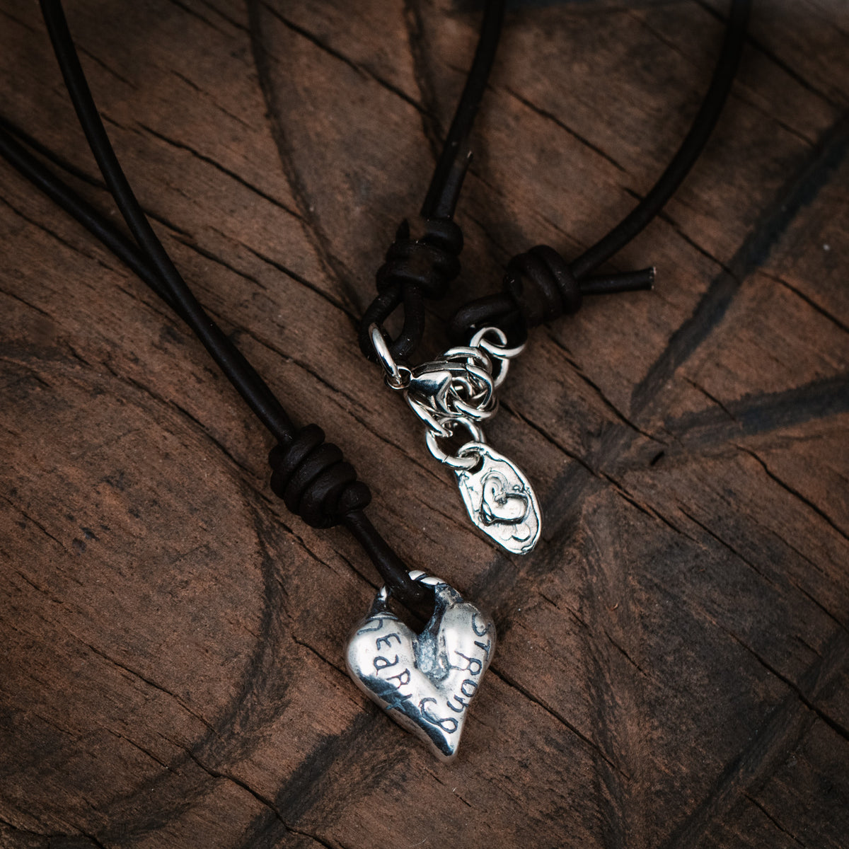 heart leather necklace