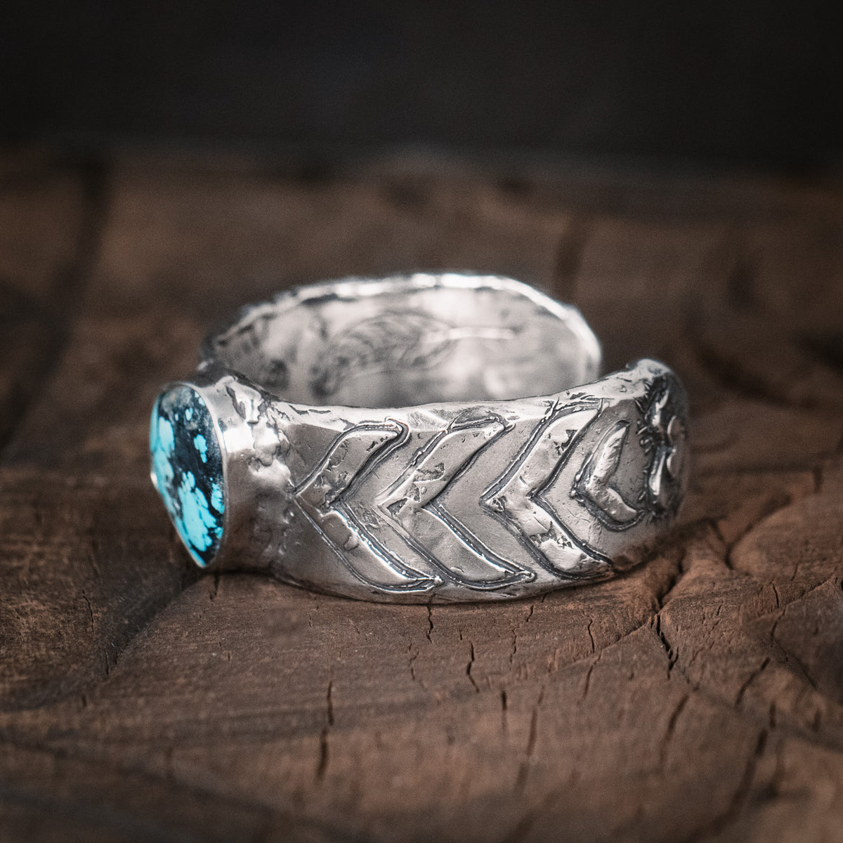 Warrior Strong and True Turquoise Cuff