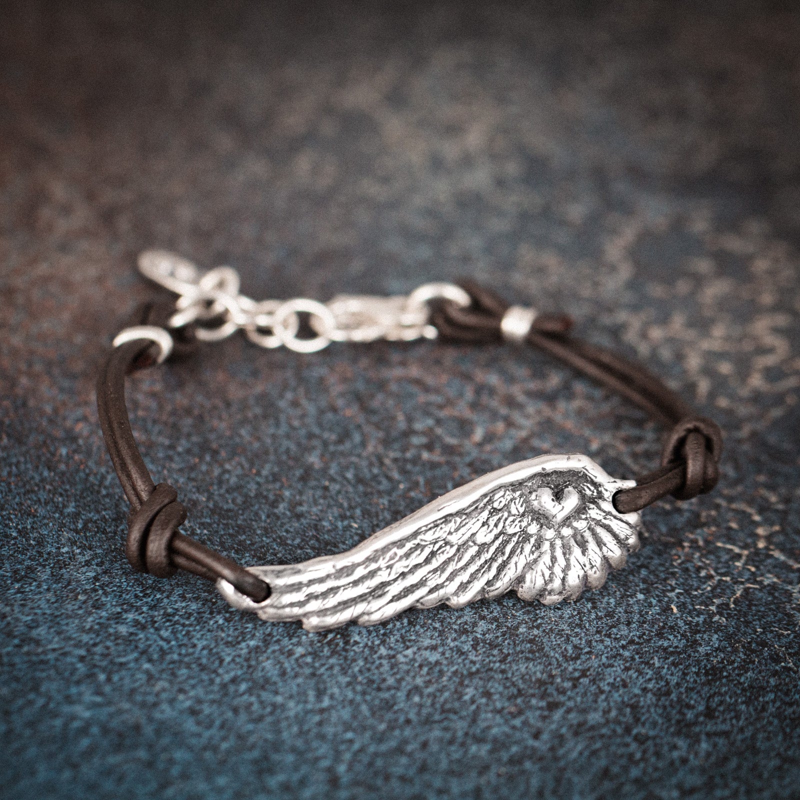 wing leather bracelet