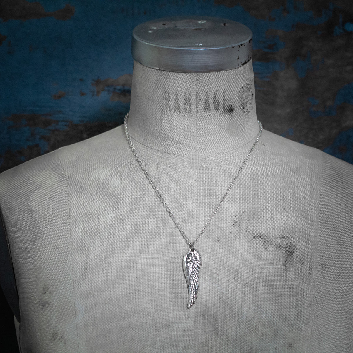 angel wing silver necklace